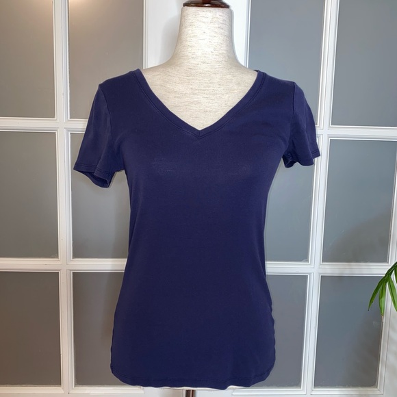 Lot of 3 GUC Women’s Sz Small Merona Navy/Blue/Heather Gray Short Sleeve T-shirt - Picture 3 of 17